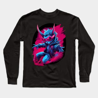 Cool Mischievous Kawaii Demon Bursting with Demonic Charm Long Sleeve T-Shirt